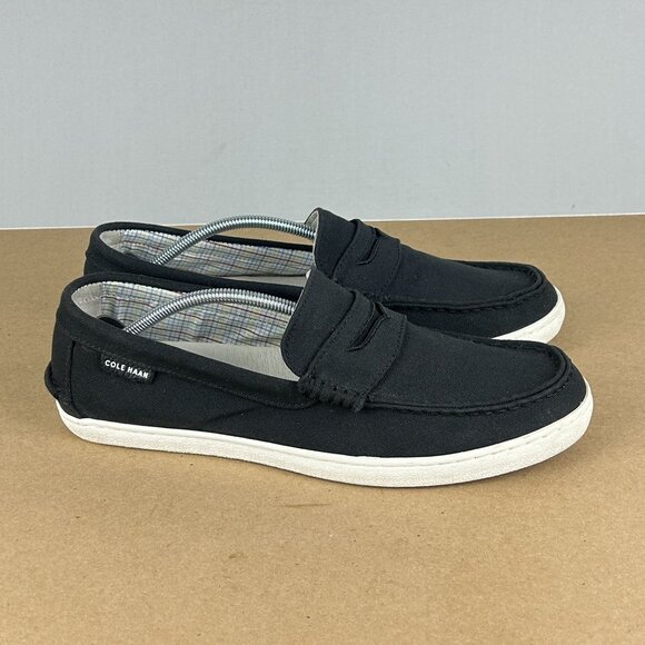Cole Haan Nantucket Canvas Penny Loafers Mens 9.5 Black Comfort Casual Slip On - Picture 3 of 11